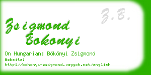 zsigmond bokonyi business card