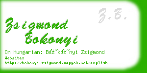 zsigmond bokonyi business card